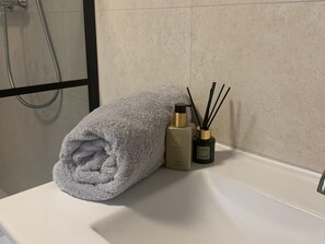 Shower, hair dryer - Charming chalet on a campsite with outdoor pool (IJhorst)