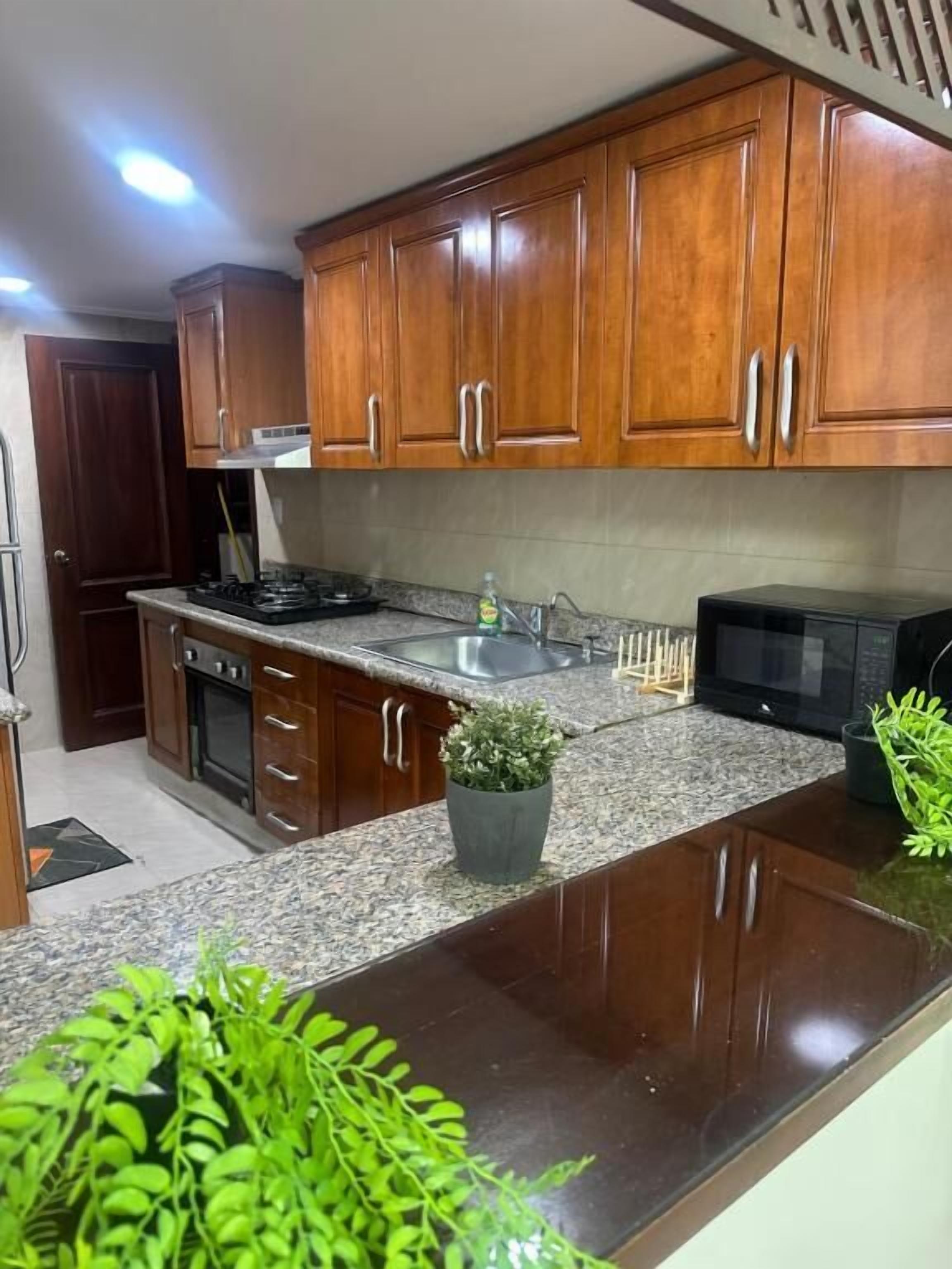 Microondas, horno, parrilla de estufa y cafetera y tetera 