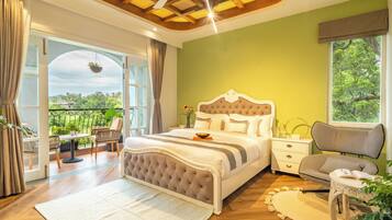 Vila luxo, sacada, vista para a cidade