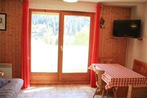 Comfort Apartment, 2 Bedrooms | Living room - Apartment Near Portes du Soleil ski Area (Chatel)