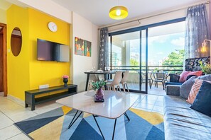 Apartment, 1 Double Bed with Sofa bed, Kitchen, City View | Living room - Freya 1-Bedroom Apt & Balcony in Larnaca (Larnaca)