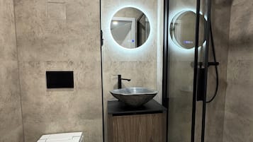 Apartment | Bathroom | Shower, hair dryer, towels, toilet paper