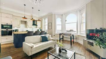 TV, fireplace, table football, offices