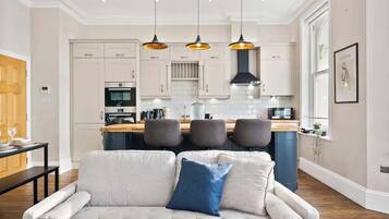 TV, fireplace, table football, offices