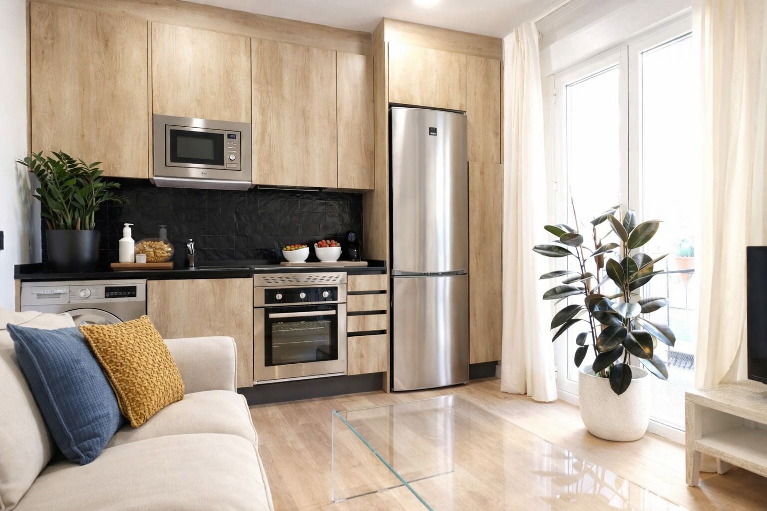 Panoramic Studio, City View | Private kitchen
