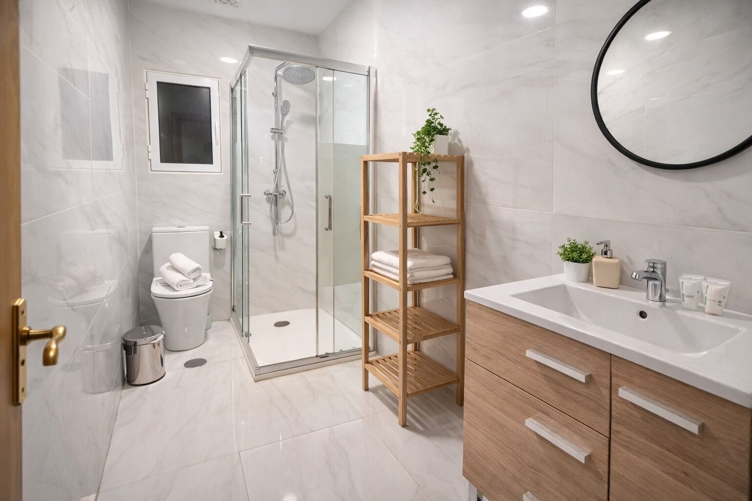 Standard Apartment, Kitchenette | Bilik Mandi | Pancuran mandi, tuala disediakan, sabun, syampu 