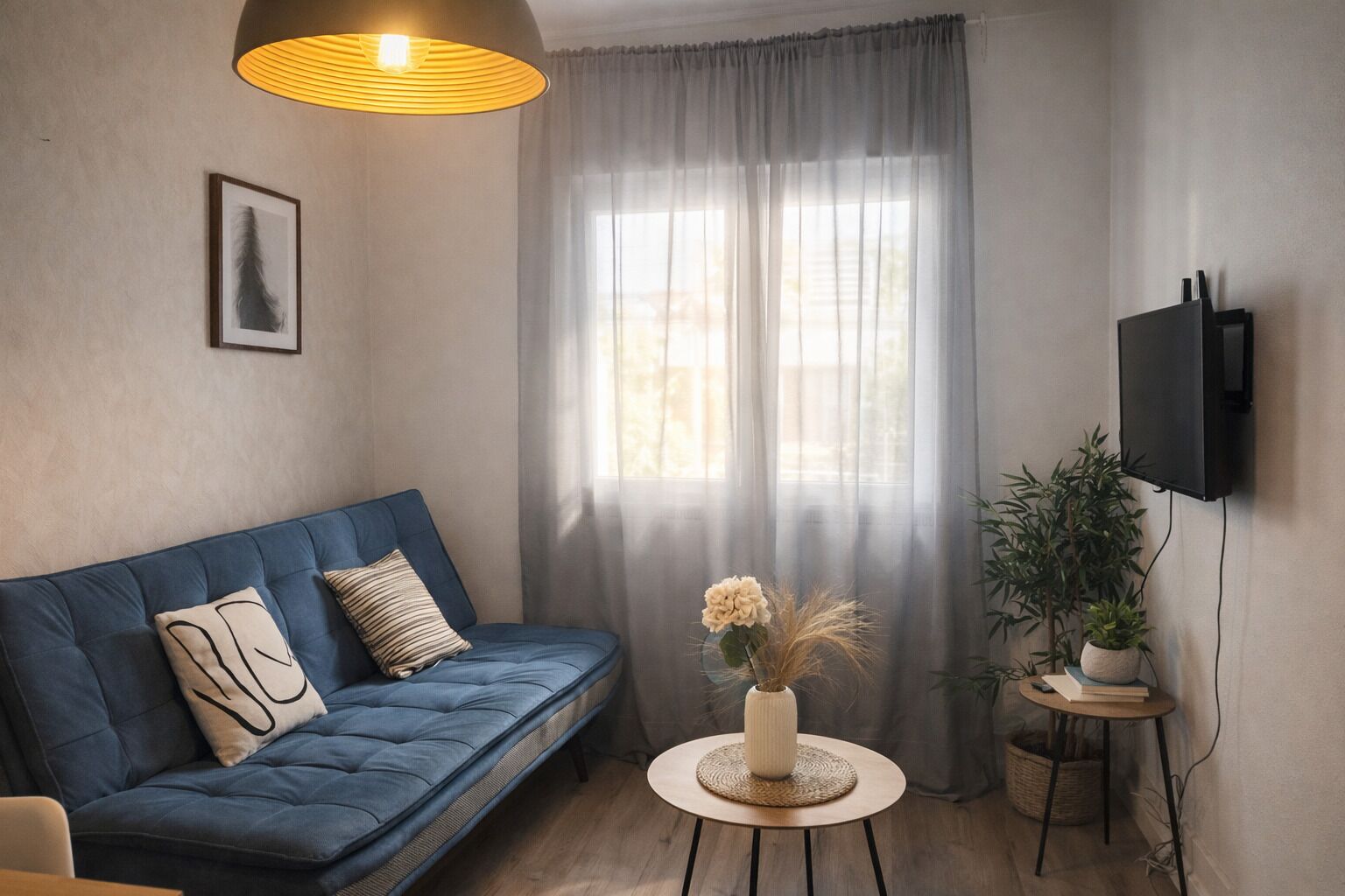 Comfort Apartment, City View | Living area | 32-inch flat-screen TV with satellite channels