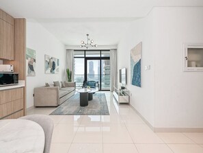 Appartamento Standard, vista città | Area soggiorno