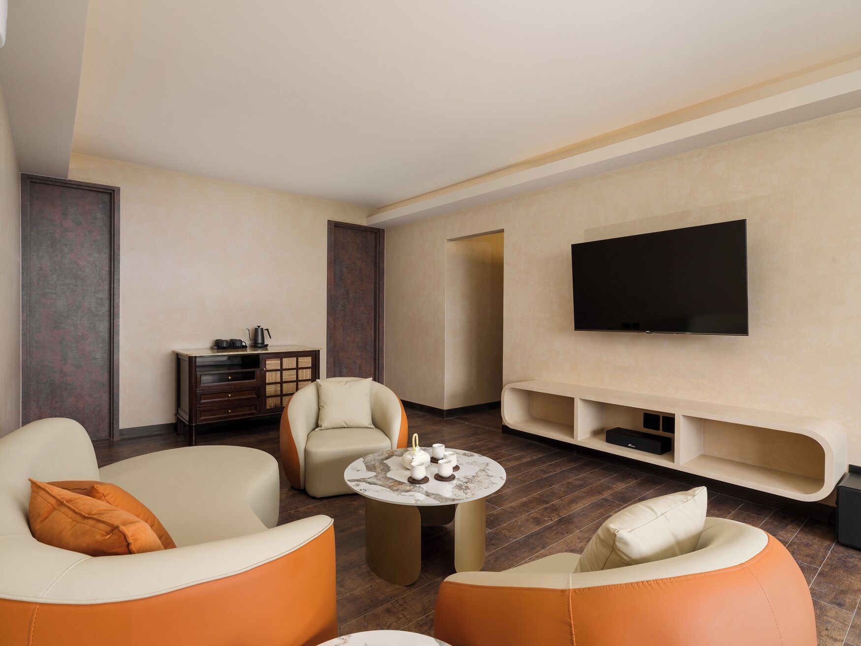 Family Suite, Balcony, Ocean View | Living area