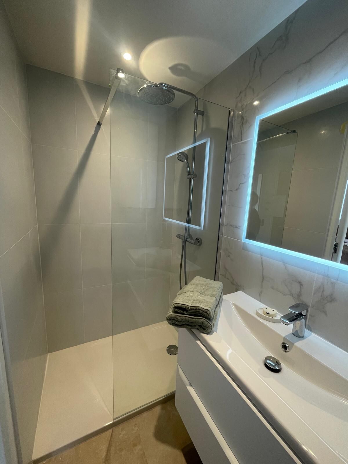Hair dryer, soap, toilet paper