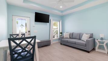 Duplex, 2 Bedrooms | Living area | Smart TV, streaming services