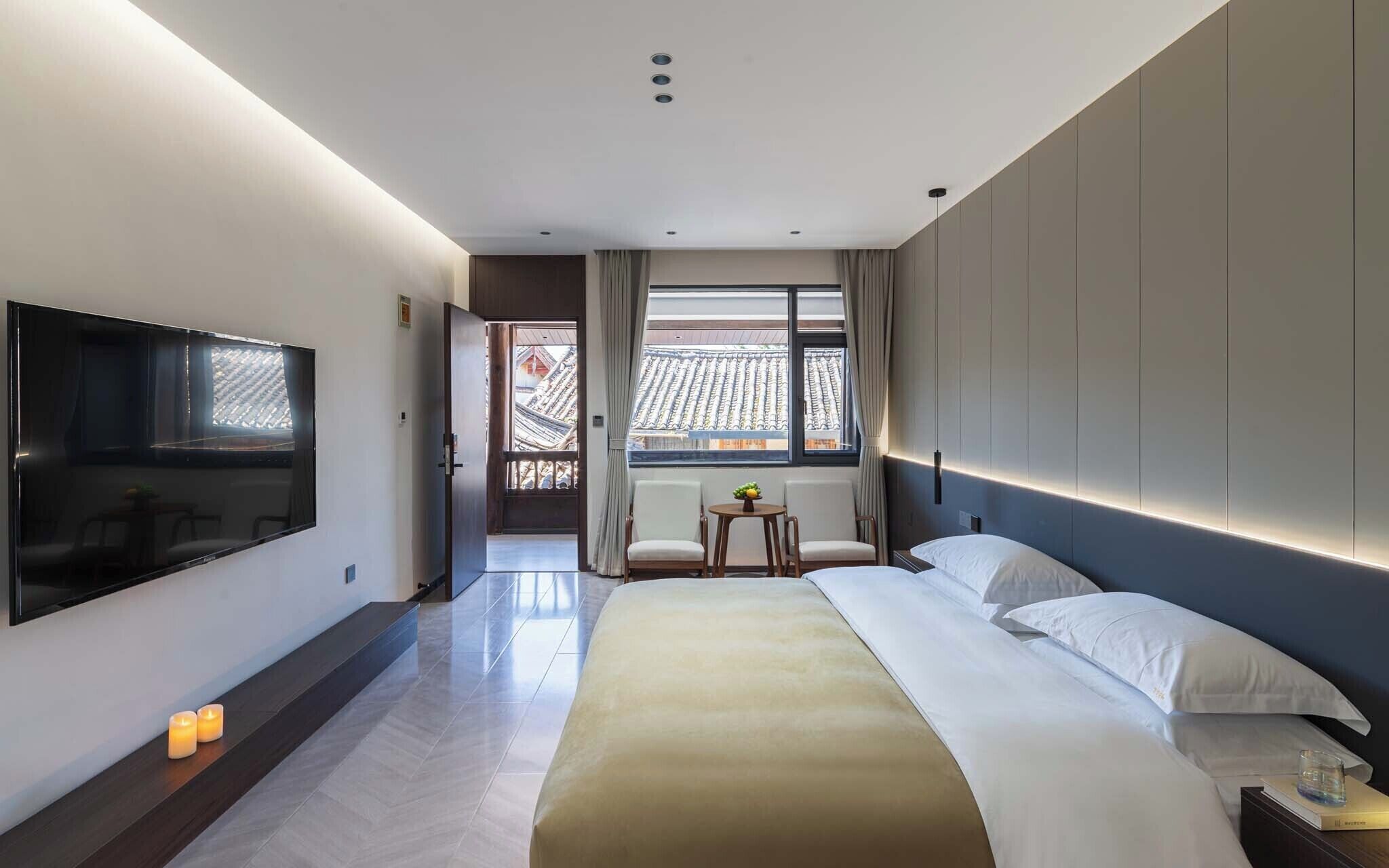 Senior-Doppelzimmer, Blick auf den Innenhof