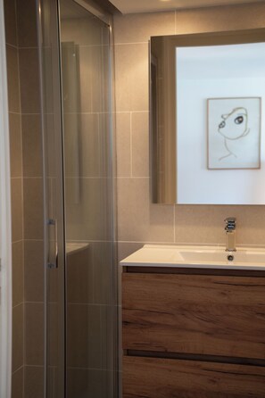 Shower, hair dryer, soap, toilet paper - Incredible Sea View: Quiet Cocoon on the Top Floor (Collioure)