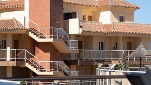 A multi-story hotel with a central tower, balconies, and a staircase. - AS MM C03 in Mijas Costa (Mijas)