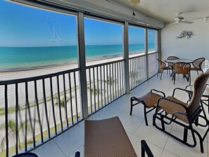 Outdoor dining - Pointe South 504 | Newly Reno, Stunning Gulf Views + Pool (Fort Myers Beach)