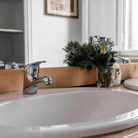Free toiletries, hair dryer, bidet, towels
