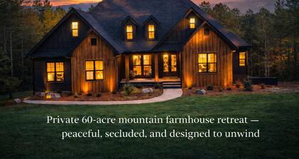 Elegant Mountain Farmhouse - 5BR, Sleeps 14 - Quiet + Scenic Views
