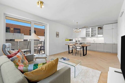 Shiny Stay with Balcony & Private Parking
