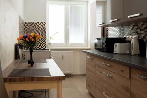 Fridge, microwave, oven, stovetop - Main Bus Station City Retreat (Bratislava - Old Town)