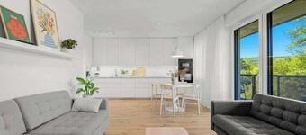 Bright Design City Loft with Balcony