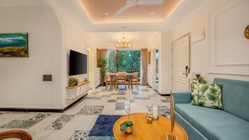 Apartamento, 2 quartos, sacada | Área de estar