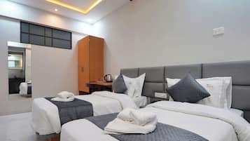 Deluxe Double Room, Patio, City View | Desk, laptop workspace, free WiFi
