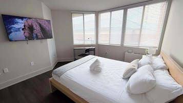 Desk, iron/ironing board, travel crib, WiFi