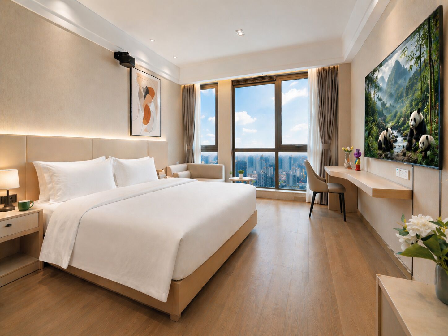 Kamar Double Superior, 1 Tempat Tidur King | Selimut bulu angsa, busa memori, dan meja kerja