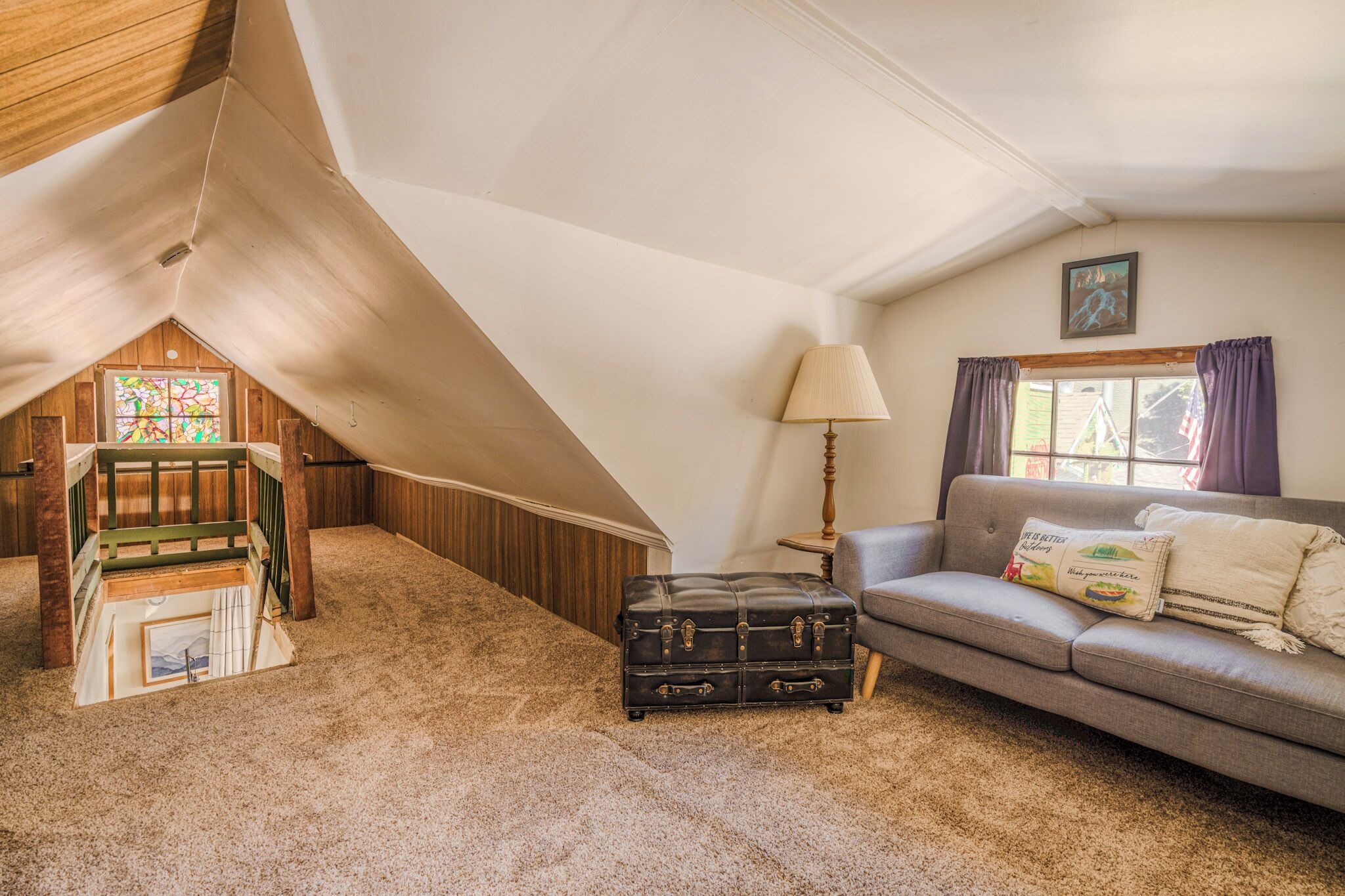 Ferienhaus, Balkon, Gartenblick | Innenbereich