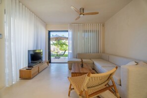 TV - SithoniaRS Luxury Three Floor Villa N2 with Private Pool & Garden (Nikiti)