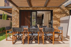Outdoor dining - SithoniaRS Luxury Three Floor Villa N2 with Private Pool & Garden (Nikiti)