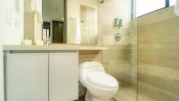 Apartment, Balcony, City View | Bathroom | Shower