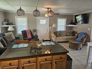 TV - Perfect 2-bedroom house with AC in welcoming Carolina Beach property. (Carolina Beach)
