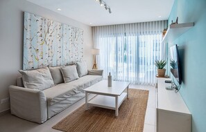 Living area - Boho Luxe 2BR w/pool + 3 min walk to beach (Punta Cana)