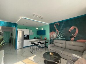 Living area - Chic 1BR Ocean View · AC · Pool · Playa Paraíso (Adeje)