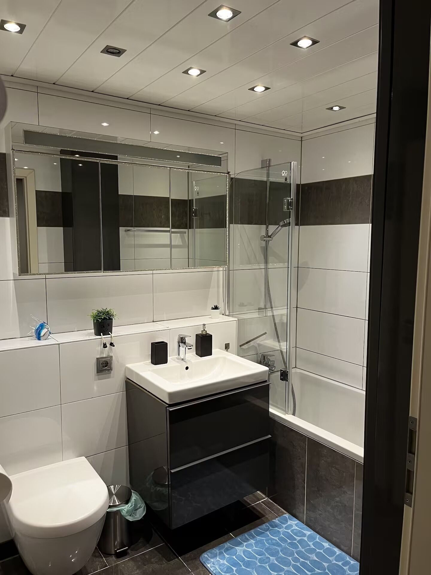 Haartrockner, Handtücher, Seife, Toilettenpapier