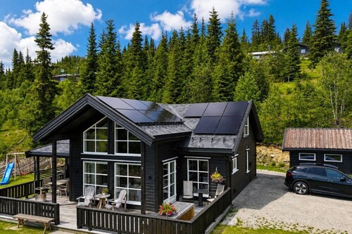 Scenic view with fireplace and EVcharger