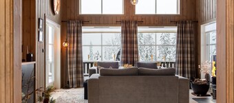 Scenic view with fireplace and EVcharger