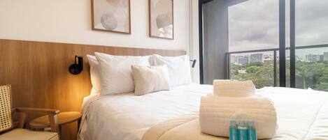 Comfort Apartment | Laptop workspace, blackout drapes, soundproofing, iron/ironing board