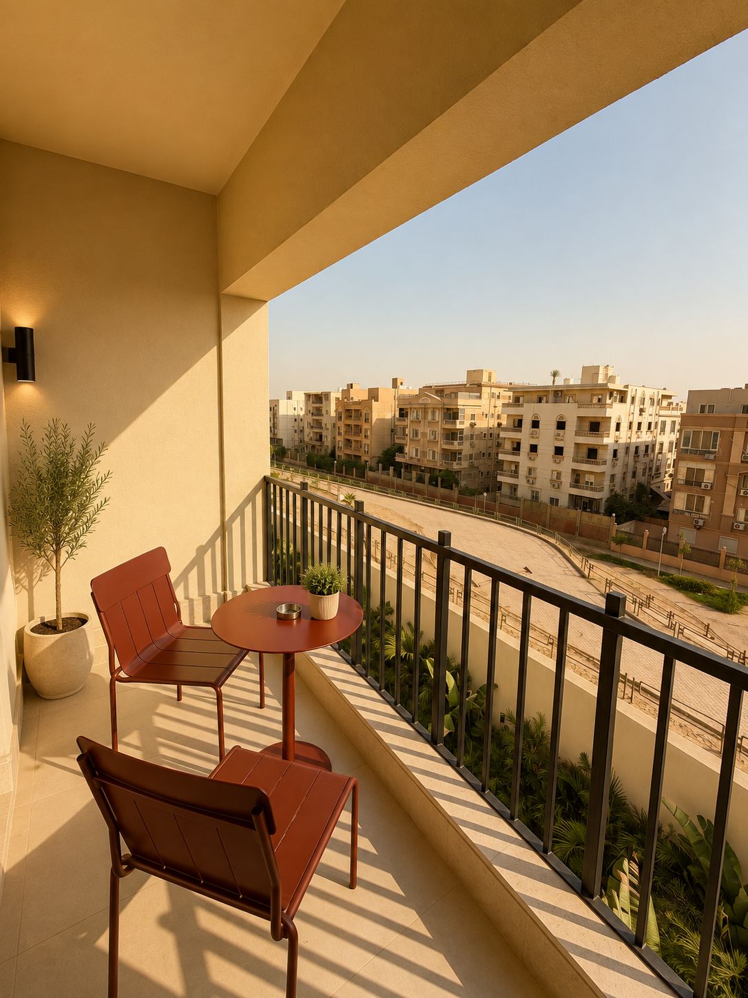 Premium-Apartment, Balkon, Stadtblick | Terrasse/Patio