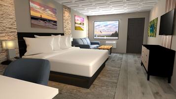 Fyrbäddsrum - 1 kingsize-säng med bäddsoffa - sjöutsikt