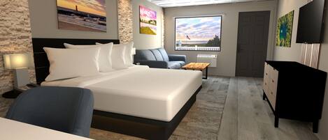 Quadruple Room, 1 King Bed with Sofa bed, Lake View