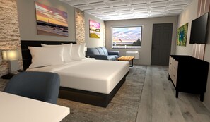 Værelse til 4 personer - 1 kingsize-seng med sovesofa - søudsigt