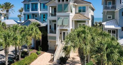 Tiki Tides Oceanfront 7BR w/ Elevator, Heated Pool & Private Boardwalk