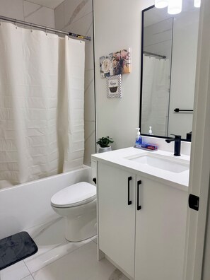 Towels, soap, toilet paper