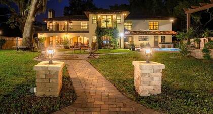 Calm Riverside Mansion with Resort Style Pool, Game Room, BBQ, Fishing