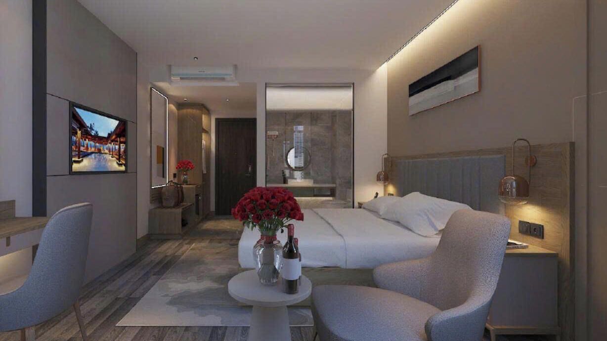 Kahden hengen deluxe-huone, kaupunkinäköala | Tallelokero huoneessa, pimennysverhot, ilmainen Wi-Fi