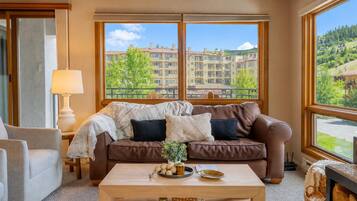 Smart TV, fireplace, stereo
