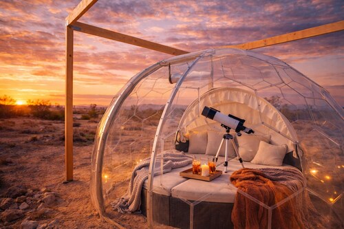 Stargazing Dome with Hot Tub, E-Scooters, Game Room Retreat