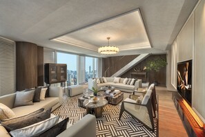 Penthouse, 3 chambres, cuisine | Coin séjour